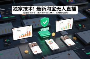独家技术!最新淘宝无人直播:无违规不封号,矩阵操作日入1K+,长期稳定变现【揭秘】-网创资源站