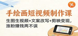 手绘画短视频制作课：生图生视频+文案改写+剪映变现，涨粉赚钱两不误-网创资源站