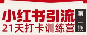 小红书引流21天打卡训练营第二期,助你快速打通小红书私域引流打粉-网创资源站