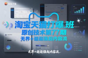 淘宝天猫打爆班原创技术第77期,无界+逛逛强起内容流-网创资源站