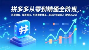 拼多多从零到精通全阶班,流量爆破、疑难解决,构建盈利体系,单店月销破百万(更新2026-网创资源站