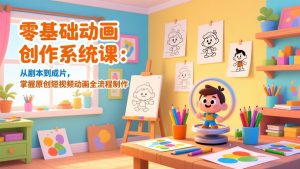 零基础动画创作系统课:从剧本到成片,掌握原创短视频动画全流程制作-网创资源站