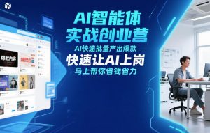 AI智能体实战创业营12月23-25号线下课，AI快速批量产出爆款，快速让AI上岗，马上帮你省钱省力-网创资源站