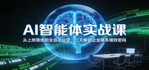 AI智能体实战课:从上岗落地到全自动运营,三天解锁企业降本增效密码-网创资源站