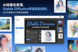 AI绘画全案课，Stable Diffusion零基础到高阶，全方位掌握AIGC视觉生成技能-网创资源站