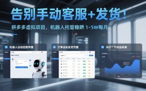 告别手动客服+发货！拼多多虚拟项目，机器人托管稳賺1-5W每月【揭秘】-网创资源站