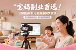 宝妈副业首选!短视频带货母婴赛道实战教学,新手也能轻松出单,碎片时间轻松增收-网创资源站