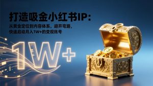 打造吸金小红书IP：从黄金定位到内容体系，避开弯路，快速启动月入1W+的变现账号-网创资源站