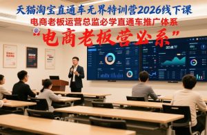 天猫淘宝直通车无界特训营2026线下课，电商老板运营总监必学直通车推广体系-网创资源站