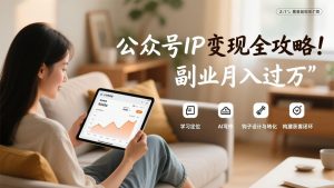 公众号IP变现全攻略，学习定位、AI写作、钩子设计与转化，构建获客闭环，副业月入过万-网创资源站