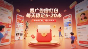 看广告撸红包，每天稳定5-20米，无任何门槛，适合任何人-网创资源站