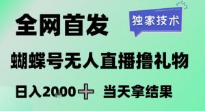 2026最新蝴蝶号无人直播掘金，独家技术，全网首发小白做了一个月收益3W，长期稳定可做【揭秘】-网创资源站