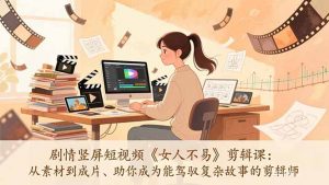 剧情竖屏短视频《女人不易》剪辑课:从素材到成片、助你成为能驾驭复杂故事的剪辑师-网创资源站