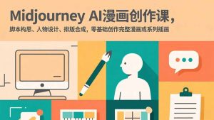 Midjourney AI漫画创作课,脚本构思、人物设计、排版合成,零基础创作完整漫画或系列插画-网创资源站