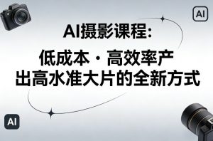 AI摄影课程，低成本高效率产出高水准大片的全新方式-网创资源站