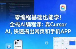 零编程基础也能学!全栈AI编程课:靠Cursor AI,快速搞出网页和手机APP-网创资源站