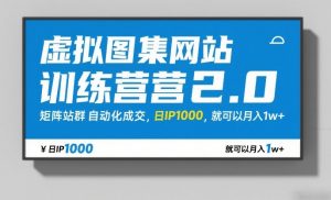 虚拟图集网站训练营2.0，矩阵站群自动化成交，日IP1000，就可以月入1w+-网创资源站
