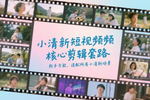 小清新短视频核心剪辑套路,新手万能,适配所有小清新场景-网创资源站