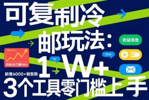 可复制冷邮件玩法:月投50刀賺1W+,新增6000+销售额,3个工具零门槛上手-网创资源站