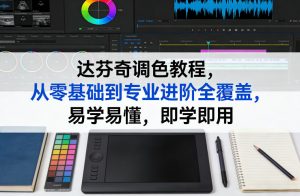 达芬奇调色教程,从零基础到专业进阶全覆盖,易学易懂,即学即用-网创资源站