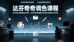 达芬奇调色从零基础到专业进阶,29节实战课系统覆盖节点调色与风格化技巧全流程-网创资源站