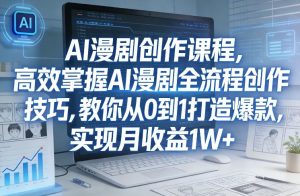 某社群AI漫剧创作课程，高效掌握AI漫剧全流程创作技巧，教你从0到1打造爆款，实现月收益1W+-网创资源站