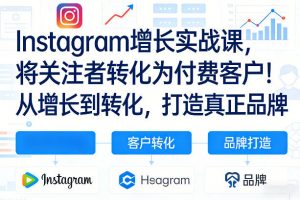 Instagram增长实战课，将关注者转化为付费客户！从增长到转化，打造真正品牌(双语字幕)-网创资源站