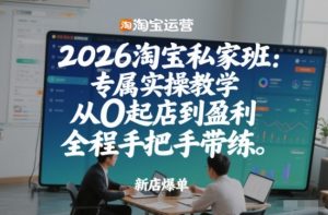 2026淘宝私家班：专属实操教学，从0起店到盈利，全程手把手带练(更新26年3月)-网创资源站