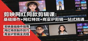 剪映网红同款剪辑:基础操作+网红特效+商业IP剪辑一站式精通-网创资源站