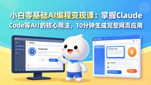 小白零基础AI编程变现课:掌握Claude Code等AI工具的核心用法,10分钟生成完整网页应用-网创资源站
