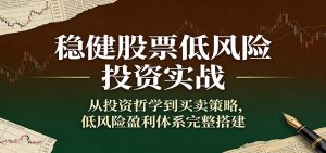稳健股票低风险投资实战:从投资哲学到买卖策略,低风险盈利体系完整搭建-网创资源站
