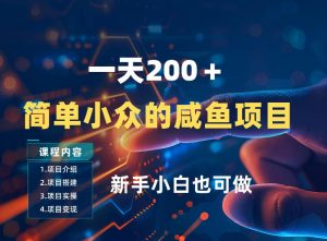 一天收入2张,一个简单小众的咸鱼项目,0门槛小白也能做-网创资源站