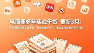 电商圈多年实战干货-更新3月:多位资深师兄实战干货,覆盖全域平台,中小卖家可复制的盈利指南-网创资源站