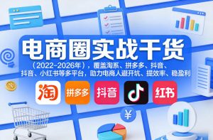 电商圈实战干货(2023-2026年)，覆盖淘系、拼多多、抖音、小红书等多平台，助力电商人避开坑、提效率、稳盈利-网创资源站
