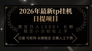 2026年最新tp挂机日提项目:稳定日入1000+小白轻松上手-网创资源站