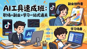 AI工具速成班:职场+副业+学习一站式通关,20+爆款类型+剪映技巧+抖音算法,0基础快速上手-网创资源站