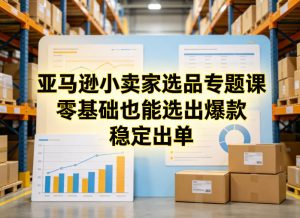 亚马逊小卖家选品专题课，零基础也能选出爆款，稳定出单-网创资源站