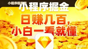 微信小程序掘金项目，不用复杂操作，5分钟就能学会上手操作，日入几张【揭秘】-网创资源站