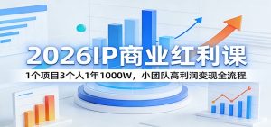 2026IP商业红利课:1个项目3个人1年1000W,小团队高利润变现全流程-网创资源站
