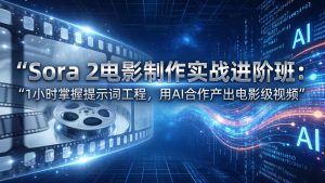 Sora 2电影制作实战进阶班:1小时掌握提示词工程,用AI合作产出电影级视频-网创资源站