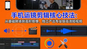 手机运镜 剪辑核心技法:从基础转场到高阶抠像,独立产出专业级高清短视频-网创资源站