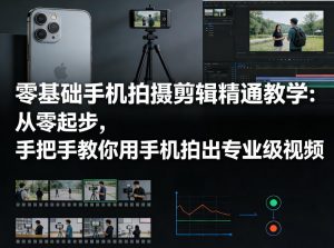 零基础手机拍摄剪辑精通教学：从零起步，手把手教你用手机拍出专业级视频-网创资源站