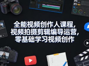 全能视频创作人课程，视频拍摄剪辑编导运营，零基础学习视频创作(更新2026年3月)-网创资源站