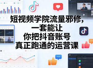 短视频学院流量邪修，一套能让你把抖音账号真正跑通的运营课-网创资源站