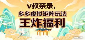 v叔亲录,多多虚拟矩阵玩法,王炸福利限时领取-网创资源站