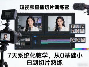 短视频直播切片训练营,7天系统化教学,从0基础小白到切片熟练-网创资源站