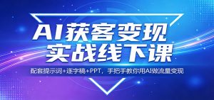 AI获客变现实战线下课:配套提示词+逐字稿+PPT,手把手教你用AI做流量变现-网创资源站