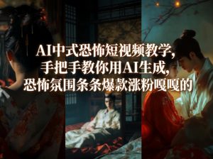 AI中式恐怖短视频教学，手把手教你用AI生成，恐怖氛围条条爆款涨粉嘎嘎的-网创资源站