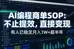AI编程商单SOP,AI编程不能只给工作提效,还要直接变现,有人已经稳定月入1W+半年了-网创资源站