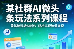 某社群的AI微头条玩法系列课程，零基础玩转AI创作，轻松实现流量变现-网创资源站